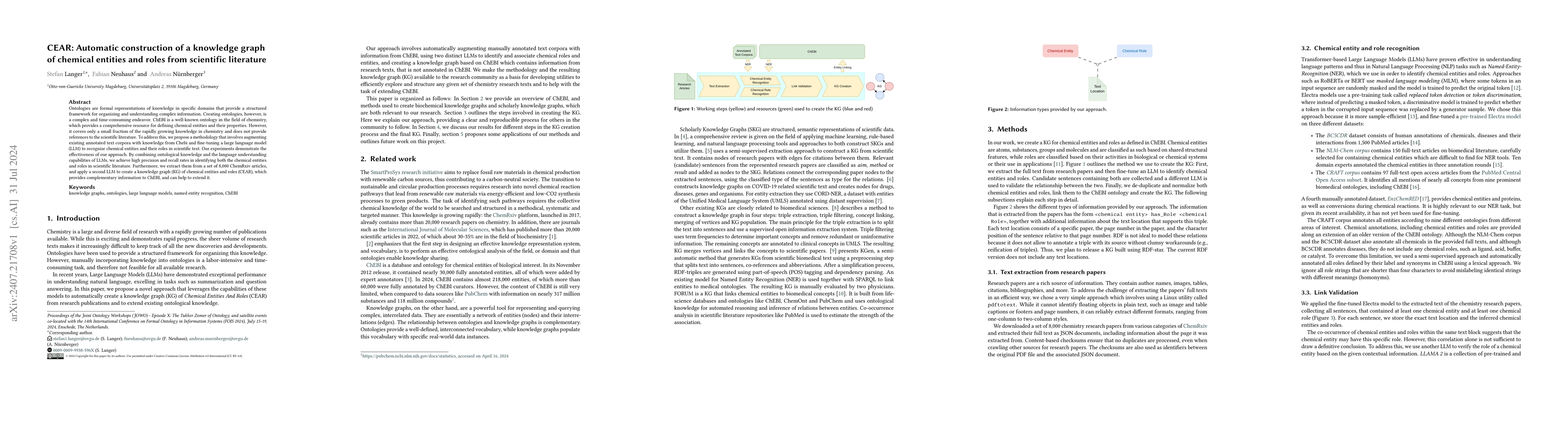 Thumbnail for CEAR: Automatic construction of a knowledge graph of chemical entities
  and roles from scientific literature