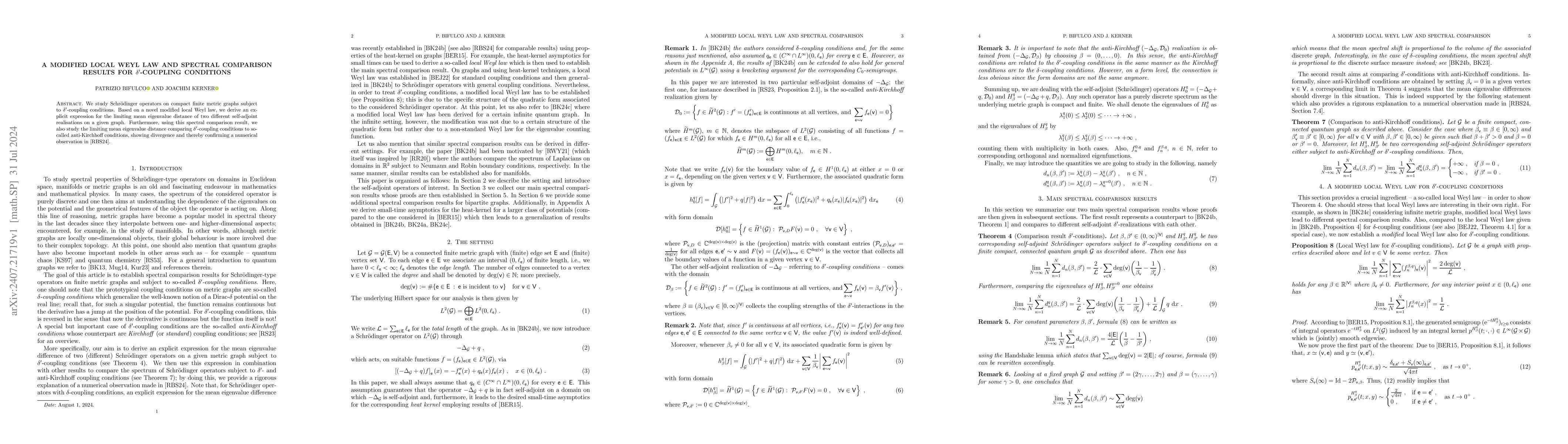 Thumbnail for A modified local Weyl law and spectral comparison results for
  $δ'$-coupling conditions