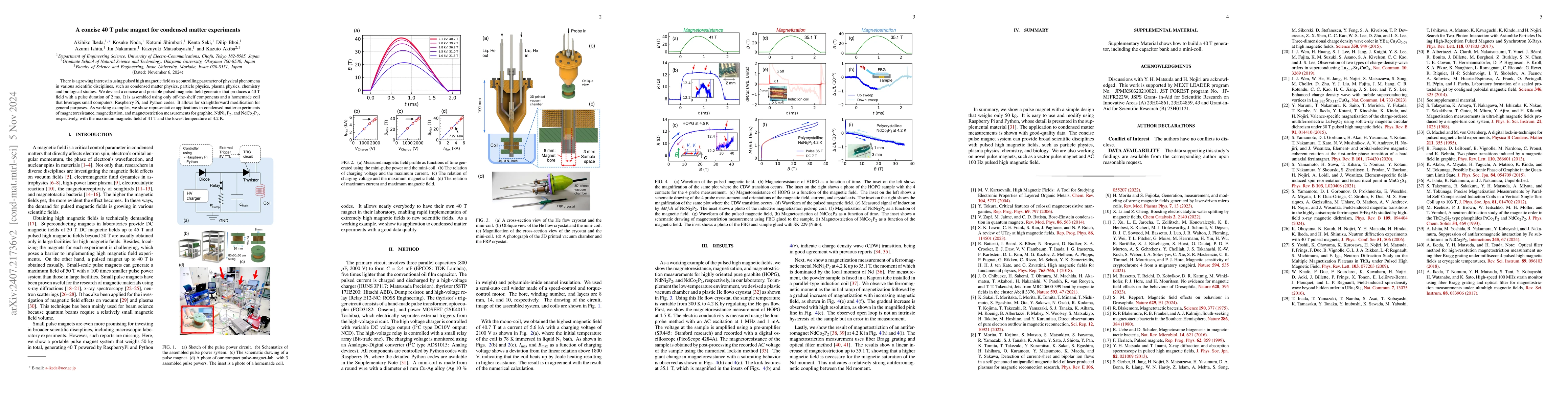 Thumbnail for A concise 40 T pulse magnet for condensed matter experiments