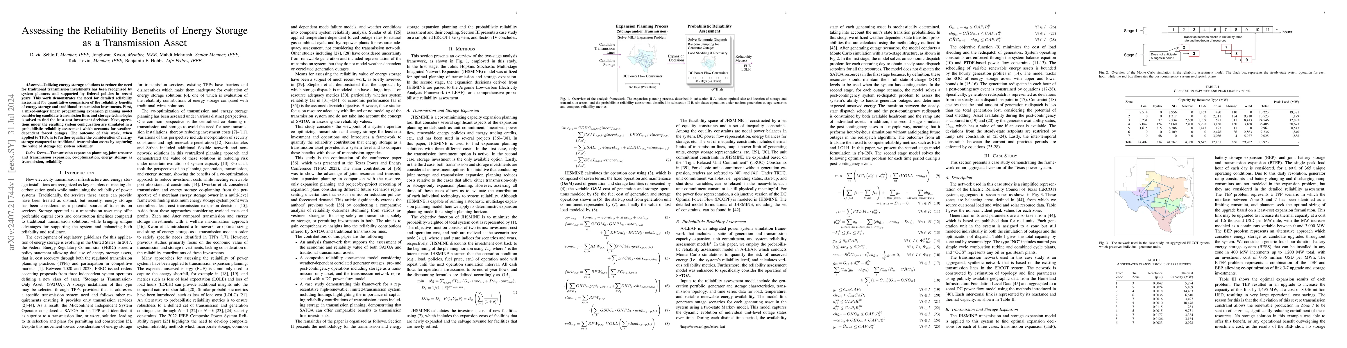 Thumbnail for Assessing the Reliability Benefits of Energy Storage as a Transmission
  Asset