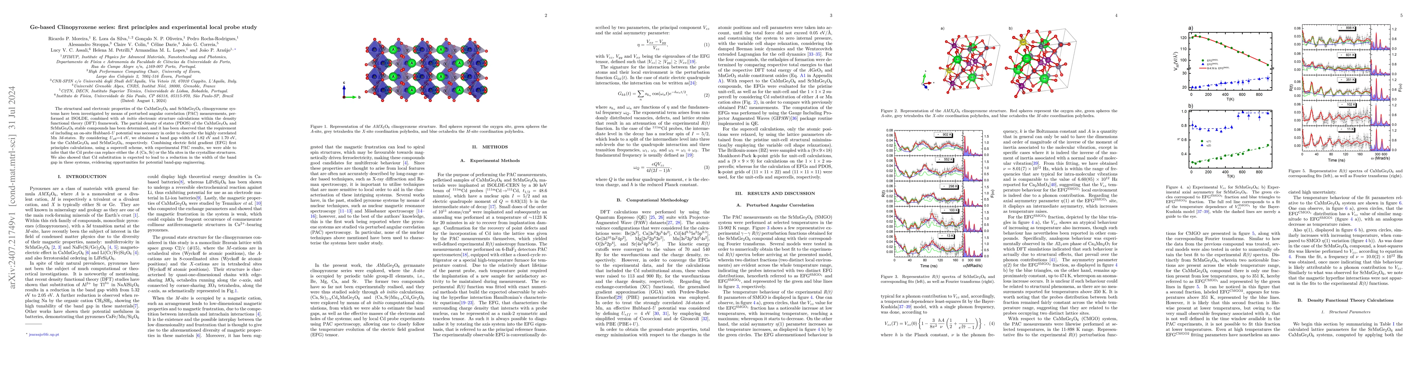 Thumbnail for Ge-based Clinopyroxene series: first principles and experimental local
  probe study
