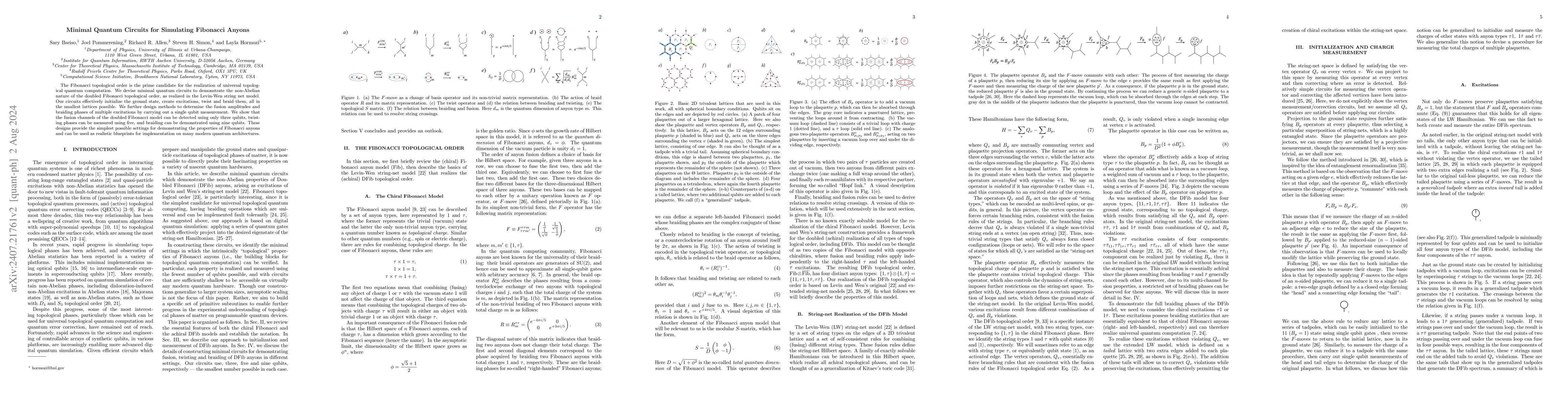 Thumbnail for Minimal Quantum Circuits for Simulating Fibonacci Anyons