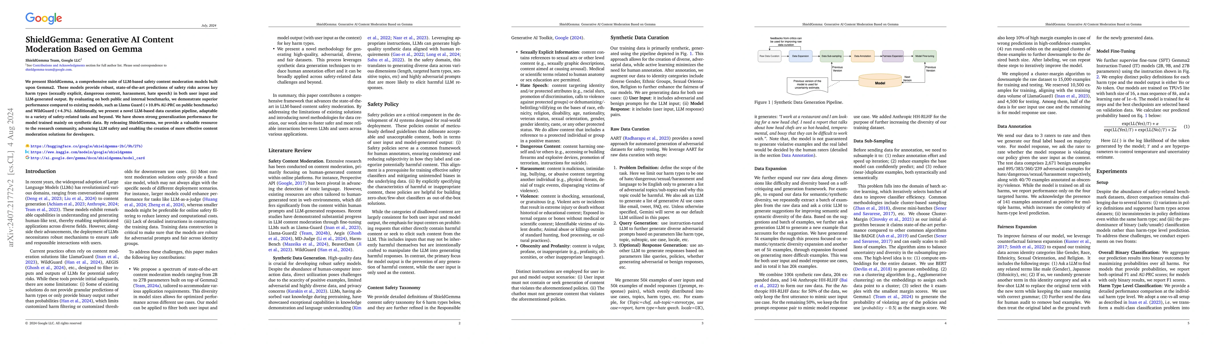 Thumbnail for ShieldGemma: Generative AI Content Moderation Based on Gemma