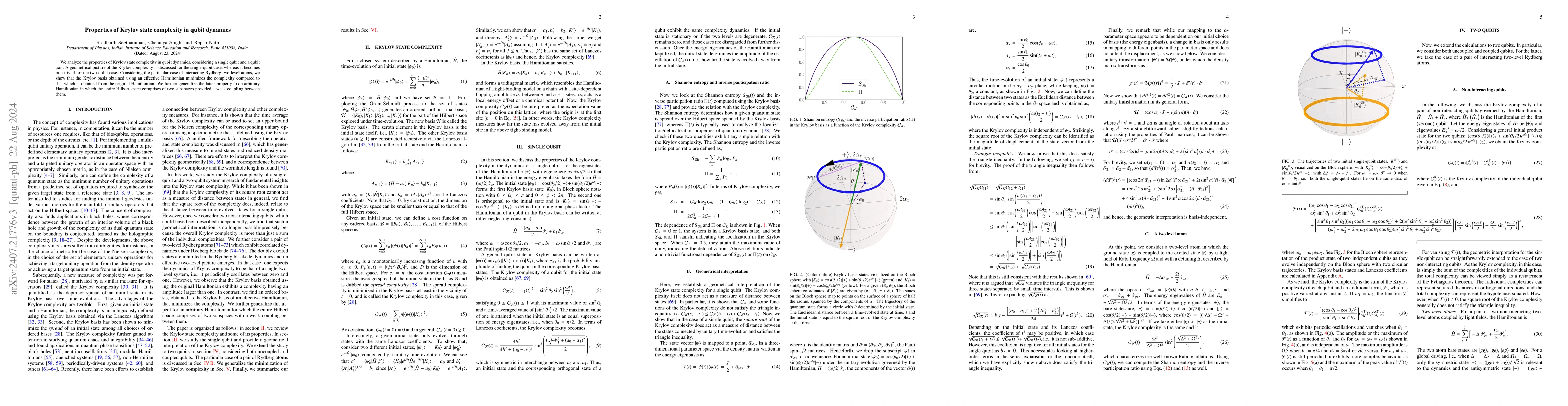 Thumbnail for Properties of Krylov state complexity in qubit dynamics