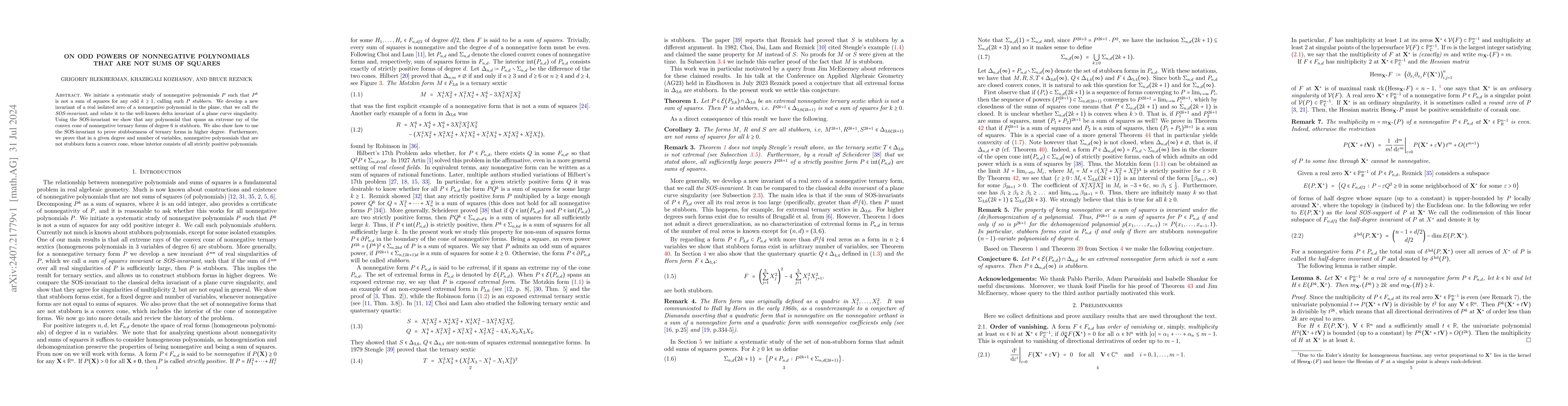 Thumbnail for On odd powers of nonnegative polynomials that are not sums of squares