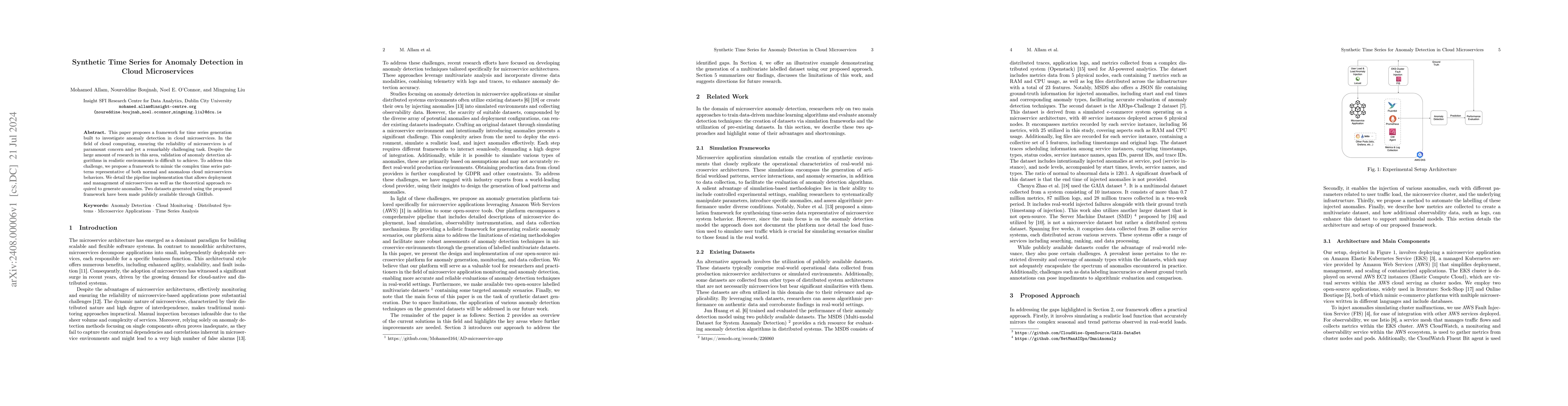 Thumbnail for Synthetic Time Series for Anomaly Detection in Cloud Microservices