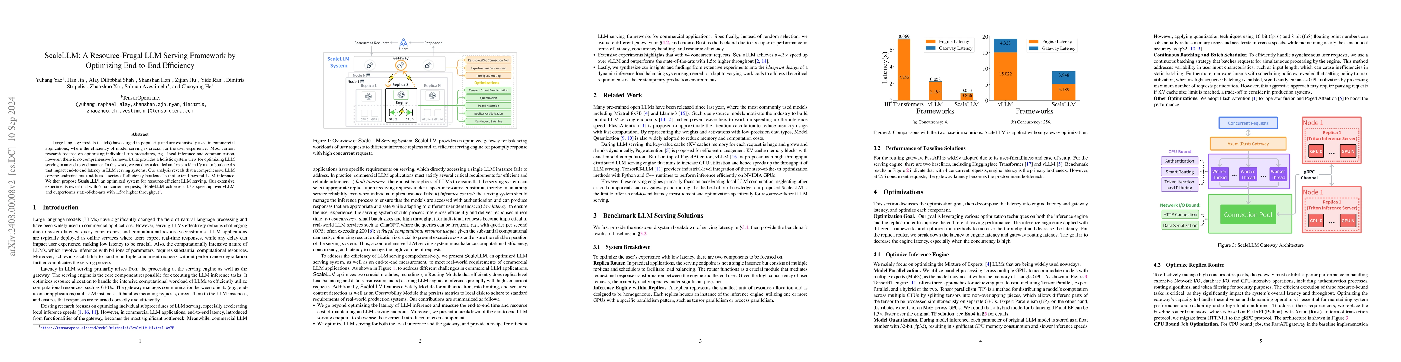 Thumbnail for ScaleLLM: A Resource-Frugal LLM Serving Framework by Optimizing
  End-to-End Efficiency