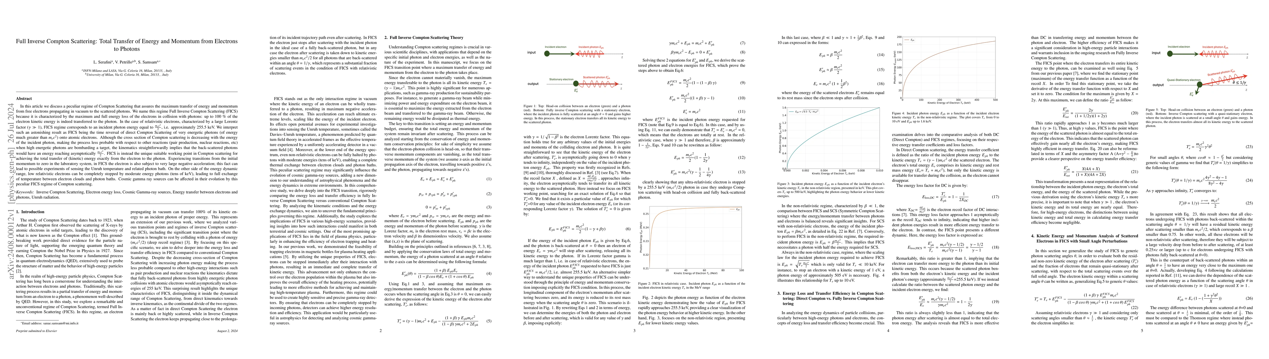 Thumbnail for Full Inverse Compton Scattering: Total Transfer of Energy and Momentum
  from Electrons to Photons