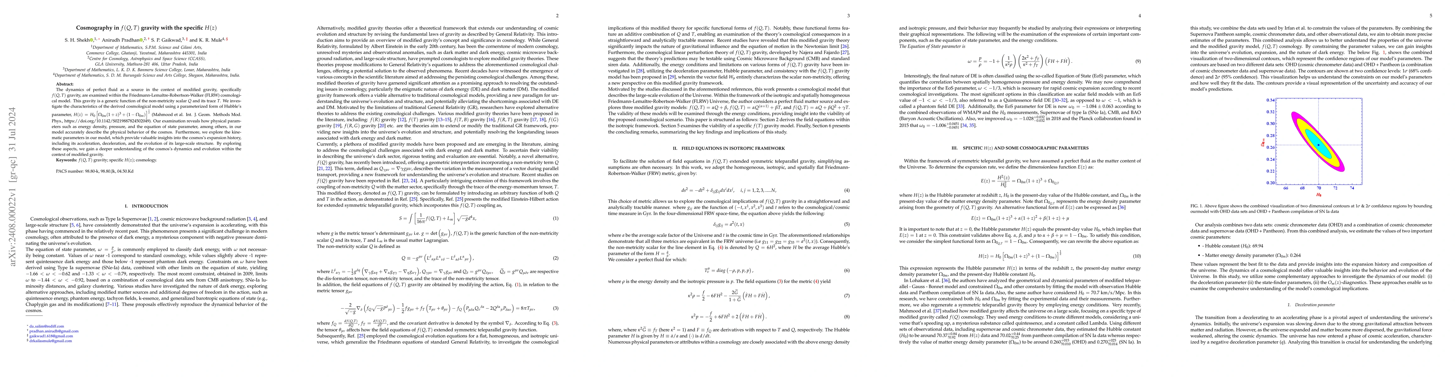 Thumbnail for Cosmography in $f(Q,T)$ gravity with the specific $H(z)$