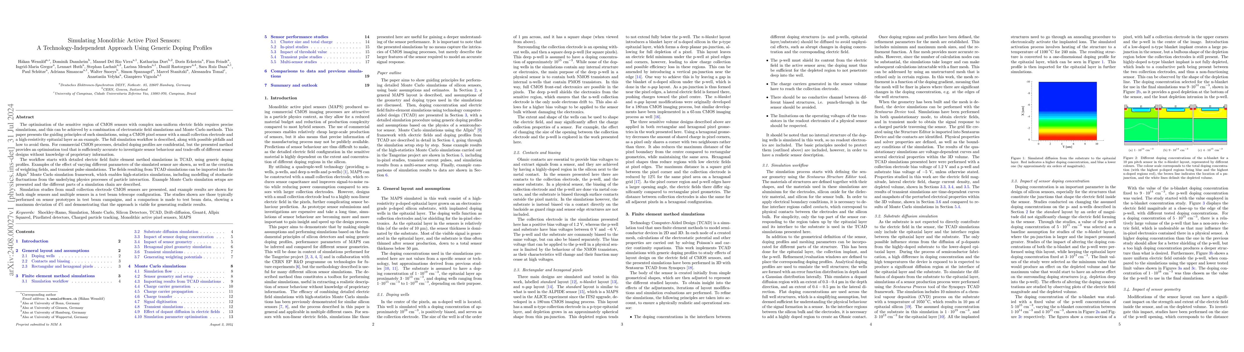 Thumbnail for Simulating Monolithic Active Pixel Sensors: A Technology-Independent
  Approach Using Generic Doping Profiles