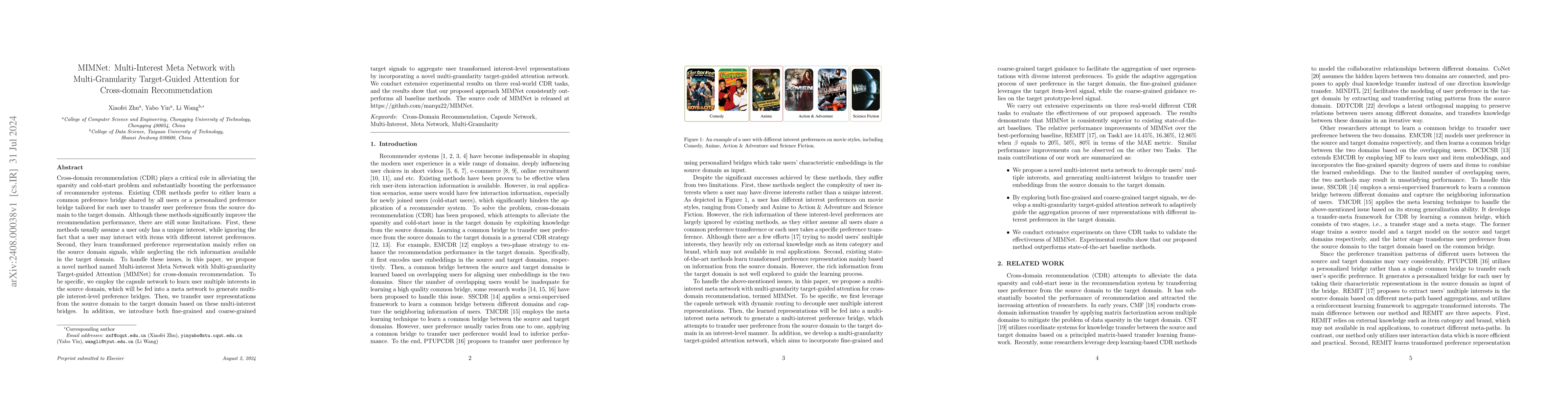 Thumbnail for MIMNet: Multi-Interest Meta Network with Multi-Granularity Target-Guided
  Attention for Cross-domain Recommendation