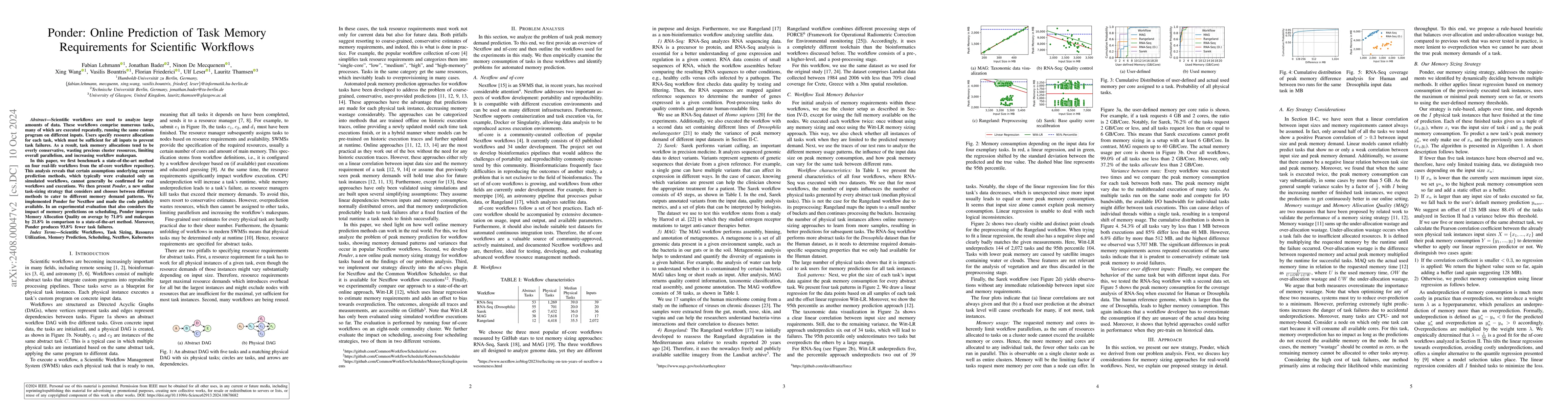 Thumbnail for Ponder: Online Prediction of Task Memory Requirements for Scientific
  Workflows