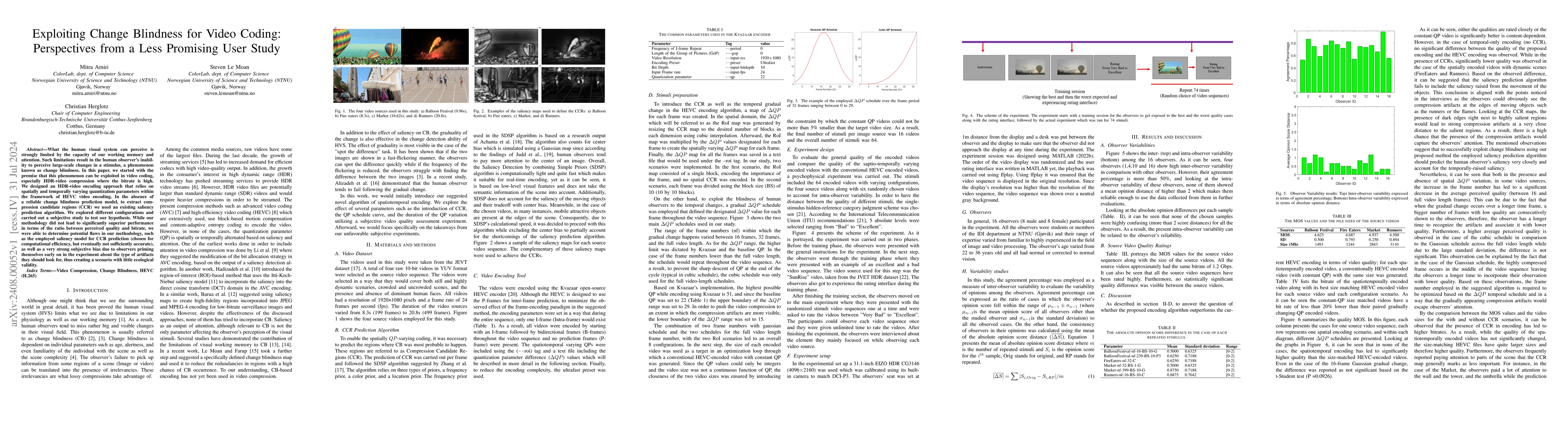 Thumbnail for Exploiting Change Blindness for Video Coding: Perspectives from a Less
  Promising User Study