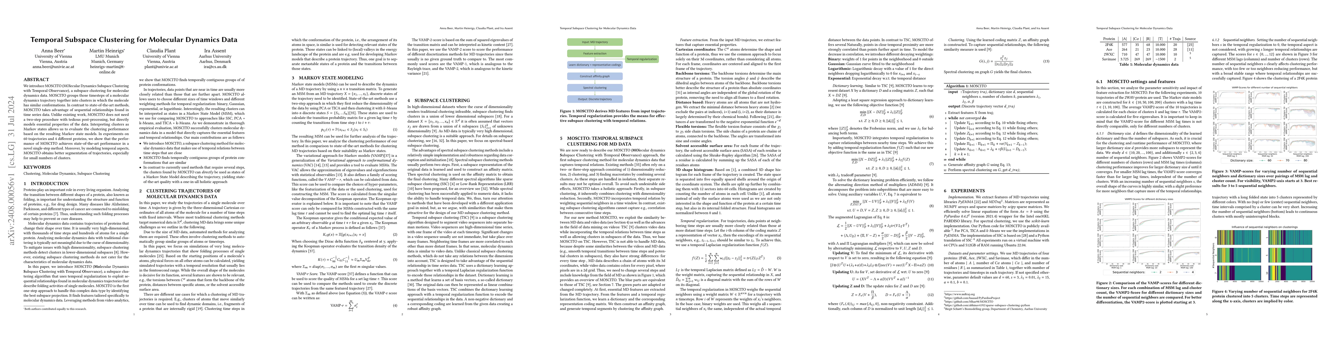 Thumbnail for Temporal Subspace Clustering for Molecular Dynamics Data