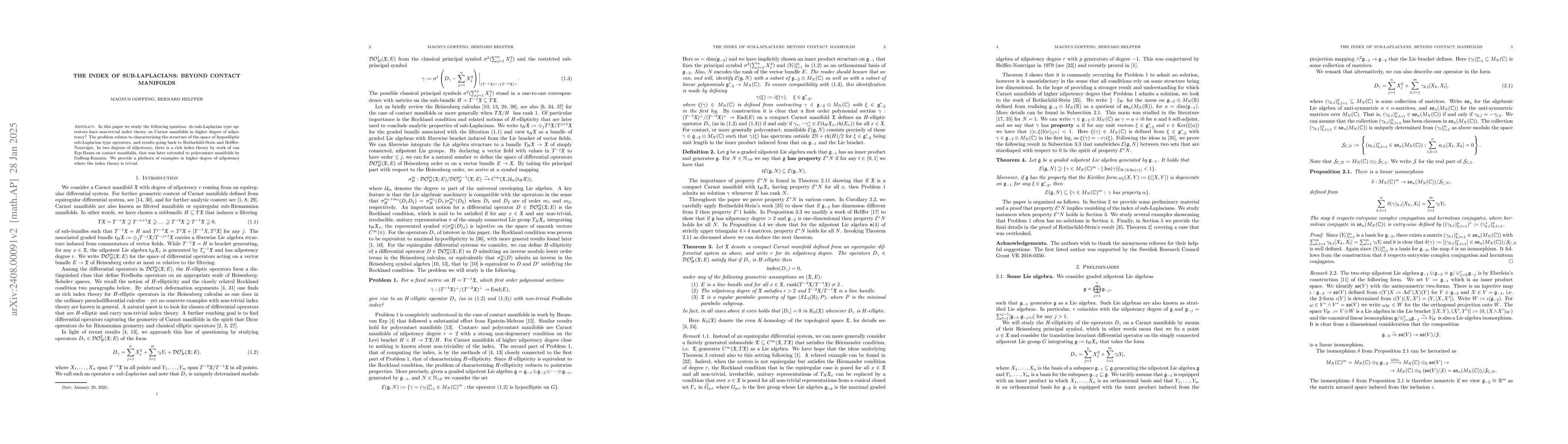 Thumbnail for The index of sub-laplacians: beyond contact manifolds