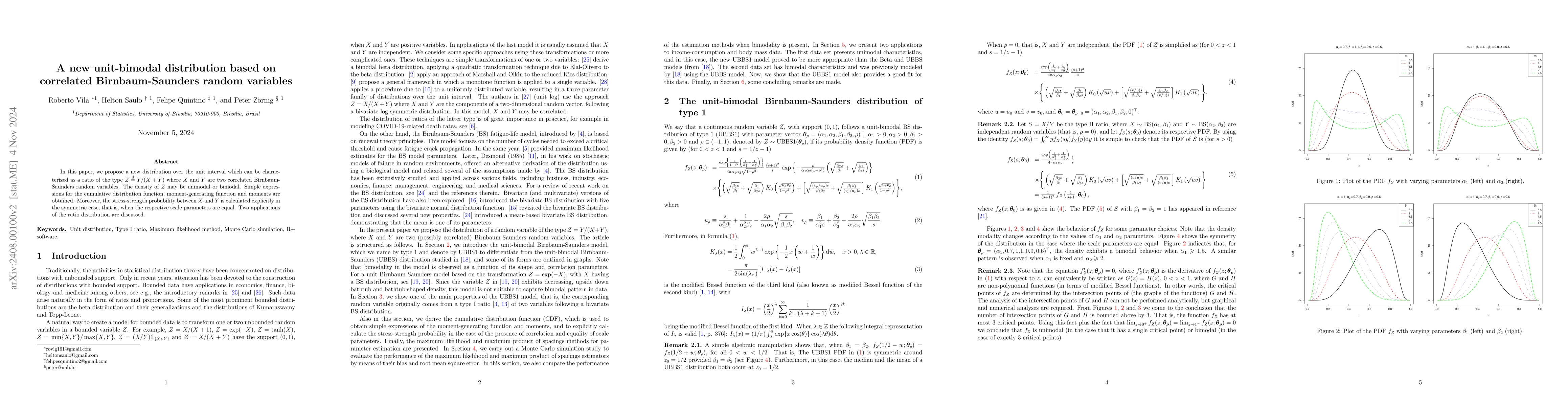 Thumbnail for A new unit-bimodal distribution based on correlated Birnbaum-Saunders
  random variables