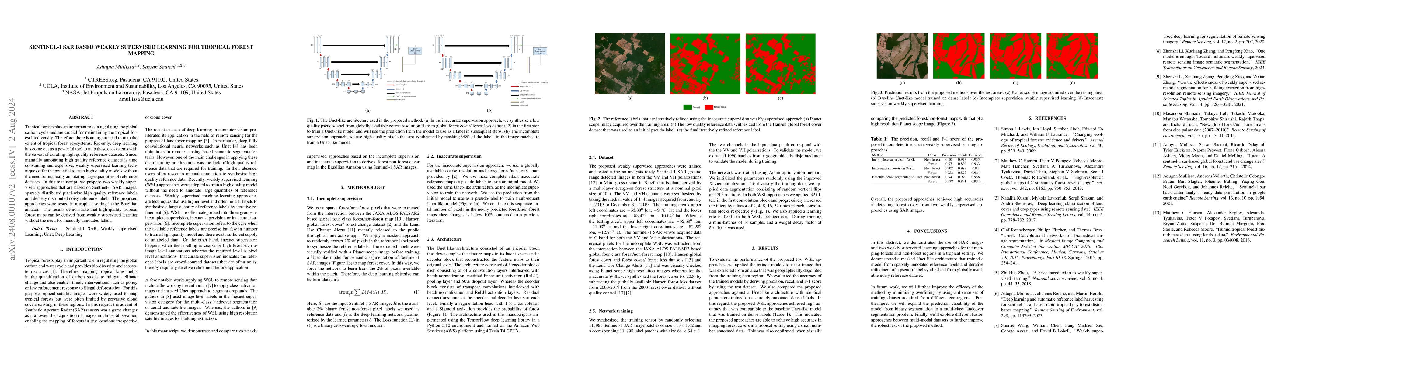 Thumbnail for Sentinel-1 SAR Based Weakly Supervised Learning For Tropical Forest
  Mapping