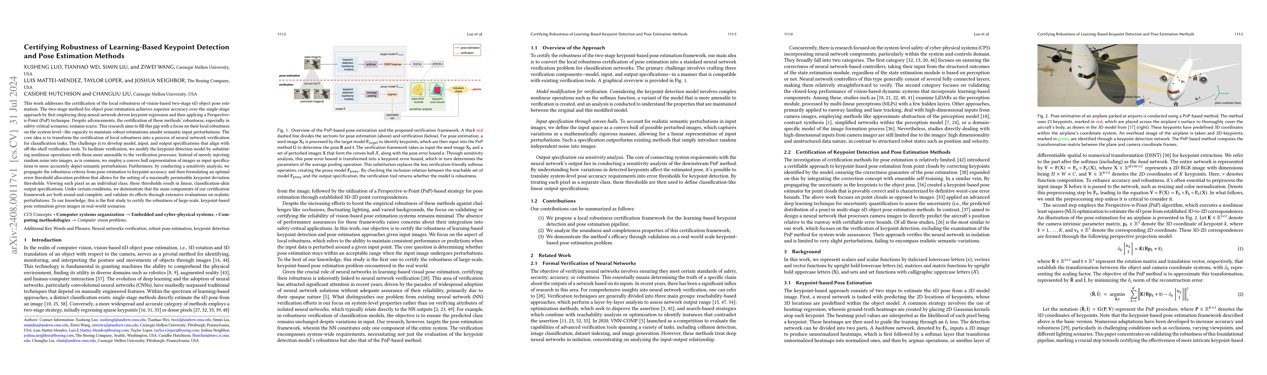Thumbnail for Certifying Robustness of Learning-Based Keypoint Detection and Pose
  Estimation Methods