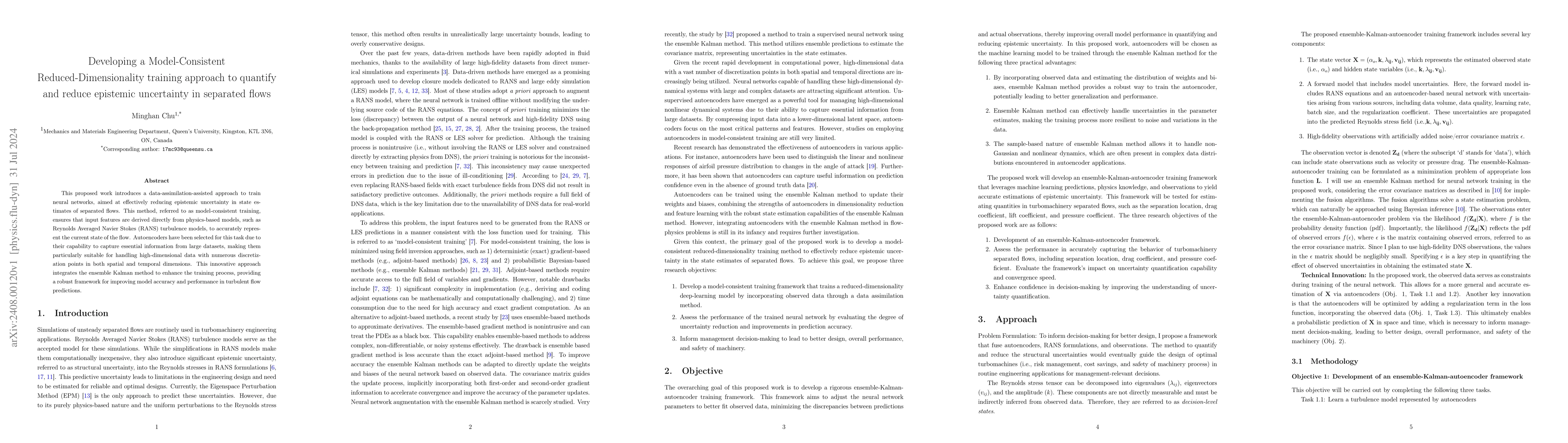 Thumbnail for Developing a Model-Consistent Reduced-Dimensionality training approach
  to quantify and reduce epistemic uncertainty in separated flows