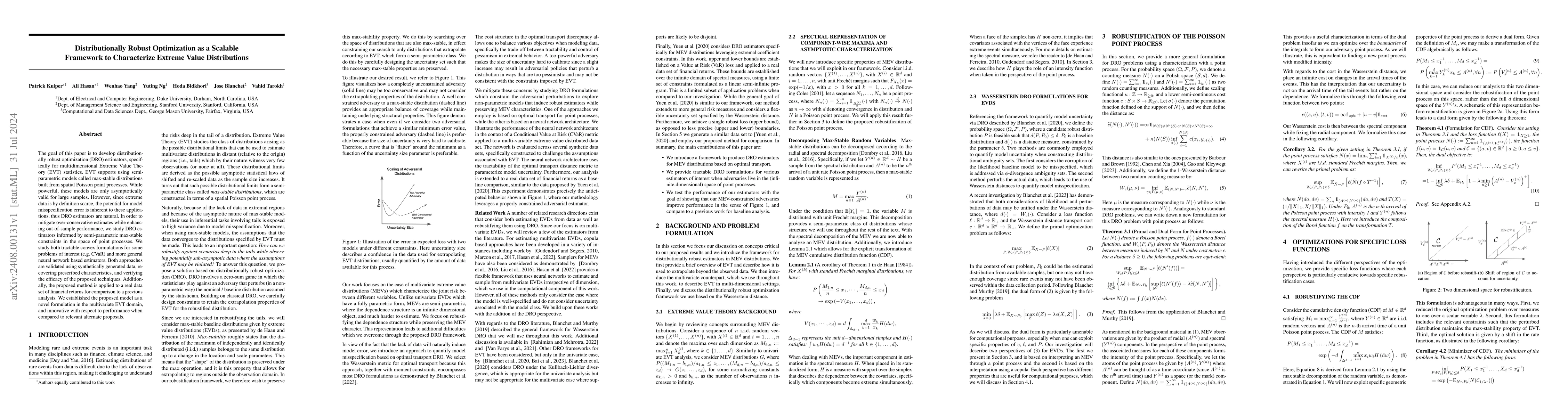 Thumbnail for Distributionally Robust Optimization as a Scalable Framework to
  Characterize Extreme Value Distributions