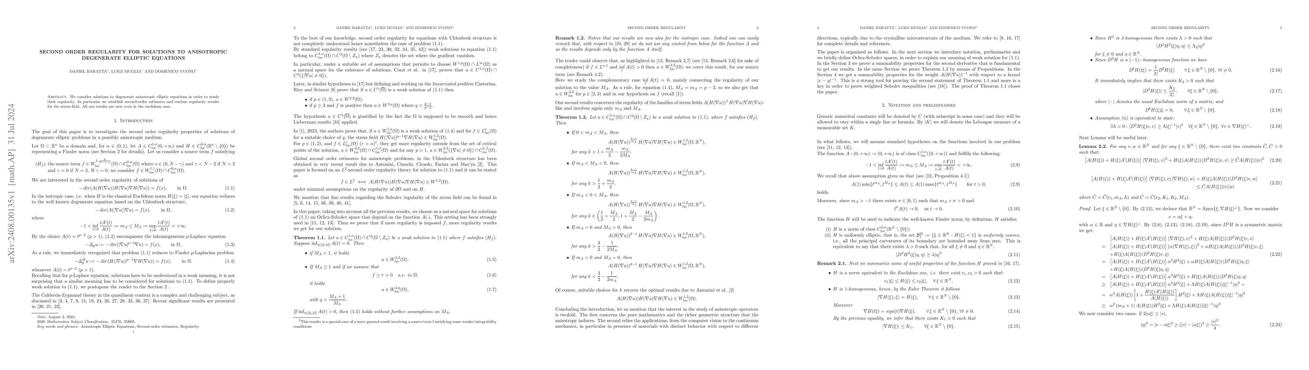 Thumbnail for Second order regularity for solutions to anisotropic degenerate elliptic
  equations