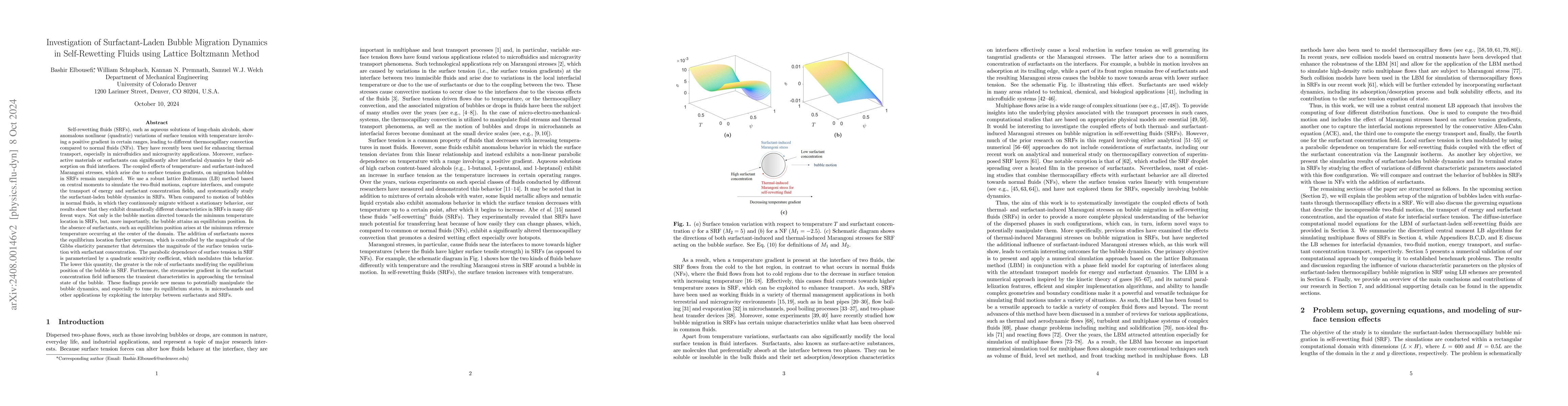 Thumbnail for Investigation of Surfactant-Laden Bubble Migration Dynamics in
  Self-Rewetting Fluids using Lattice Boltzmann Method