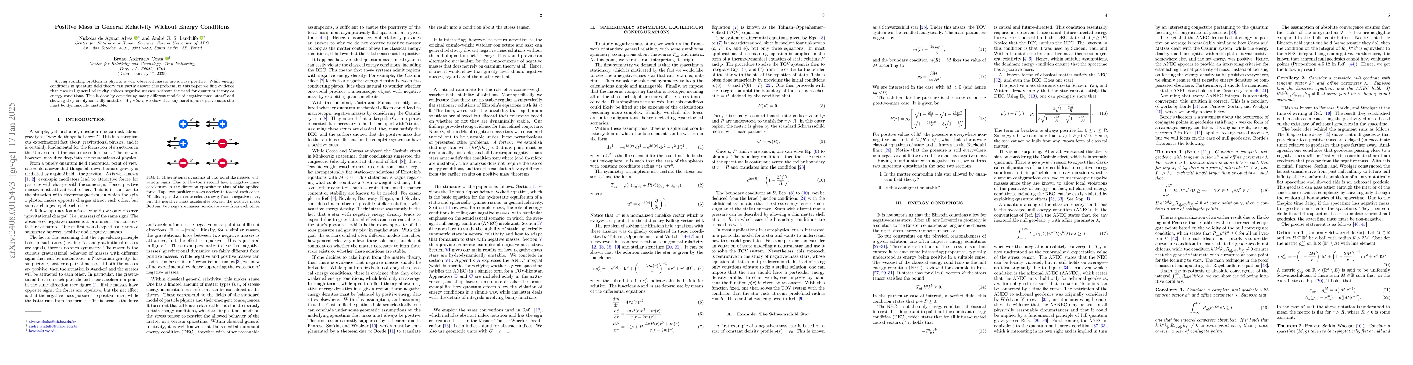 Thumbnail for Positive Mass in General Relativity Without Energy Conditions