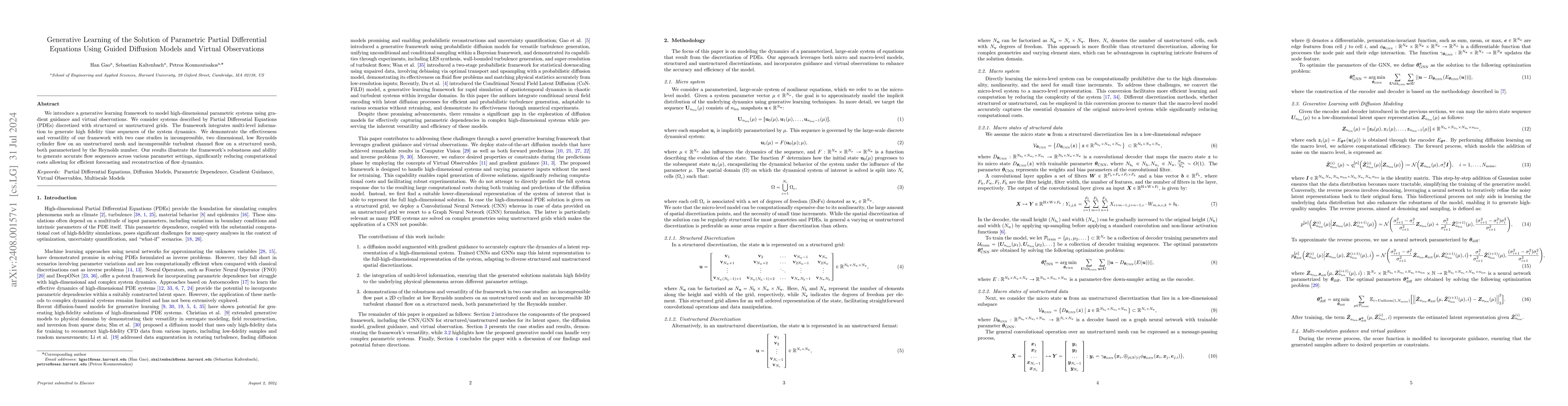 Thumbnail for Generative Learning of the Solution of Parametric Partial Differential
  Equations Using Guided Diffusion Models and Virtual Observations