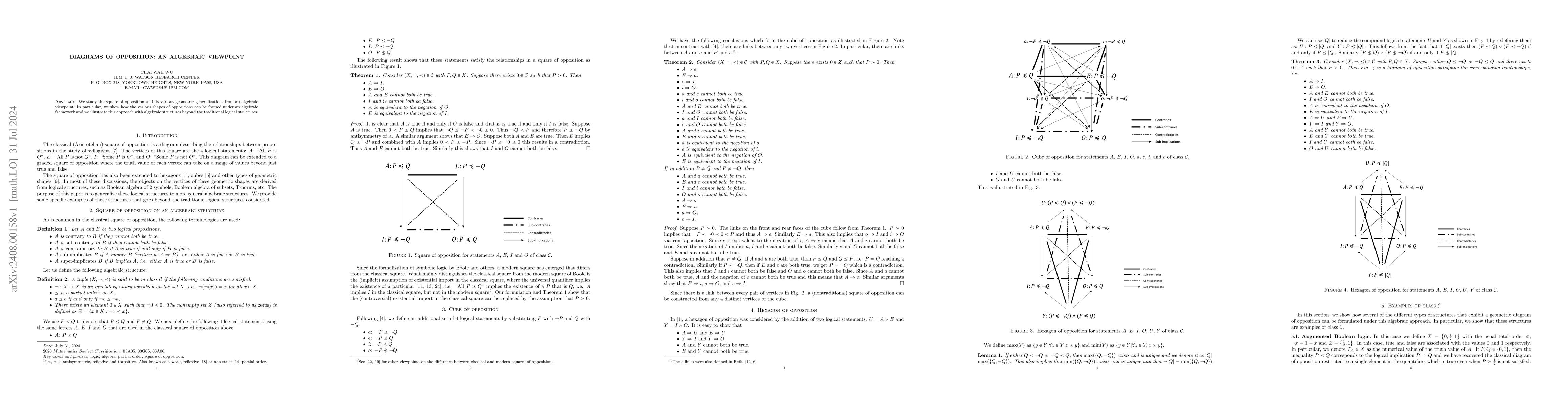 Thumbnail for Diagrams of opposition: an algebraic viewpoint