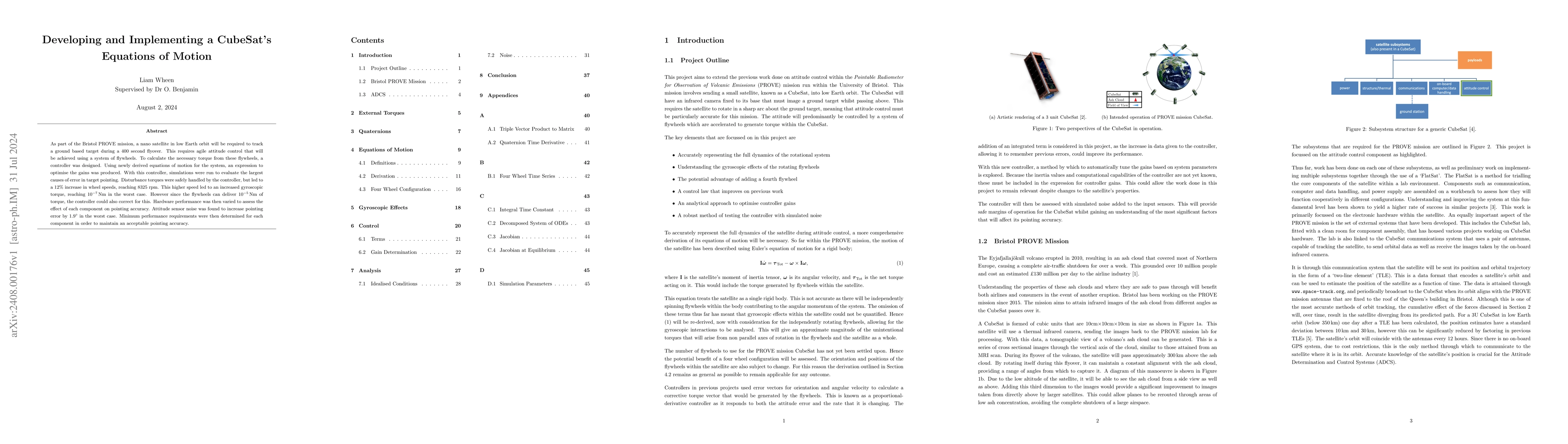 Thumbnail for Developing and implementing a CubeSat's equations of motion