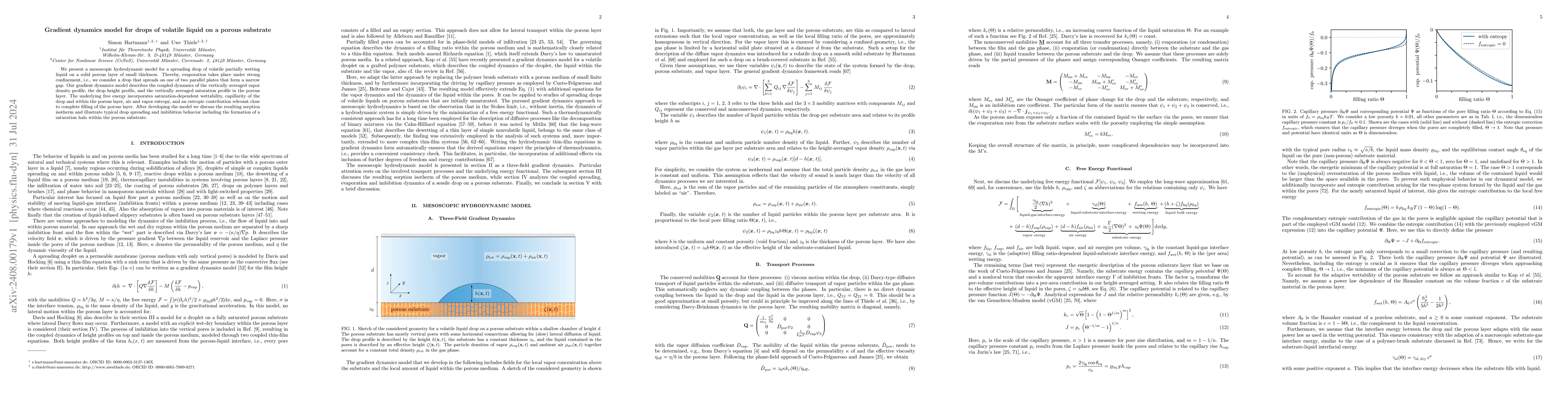 Thumbnail for Gradient dynamics model for drops of volatile liquid on a porous
  substrate