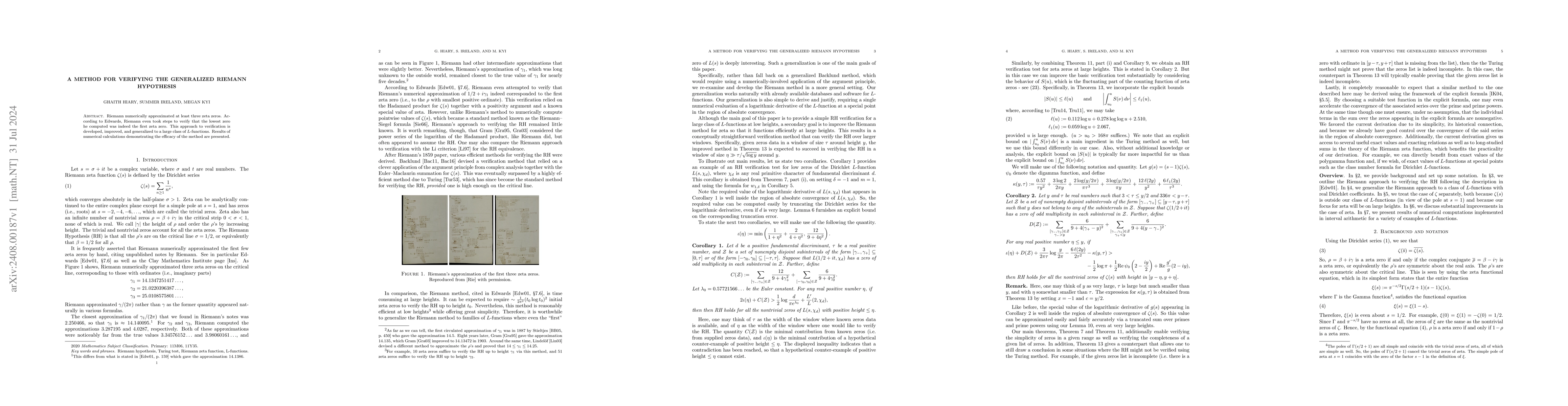 Thumbnail for A method for verifying the generalized Riemann hypothesis