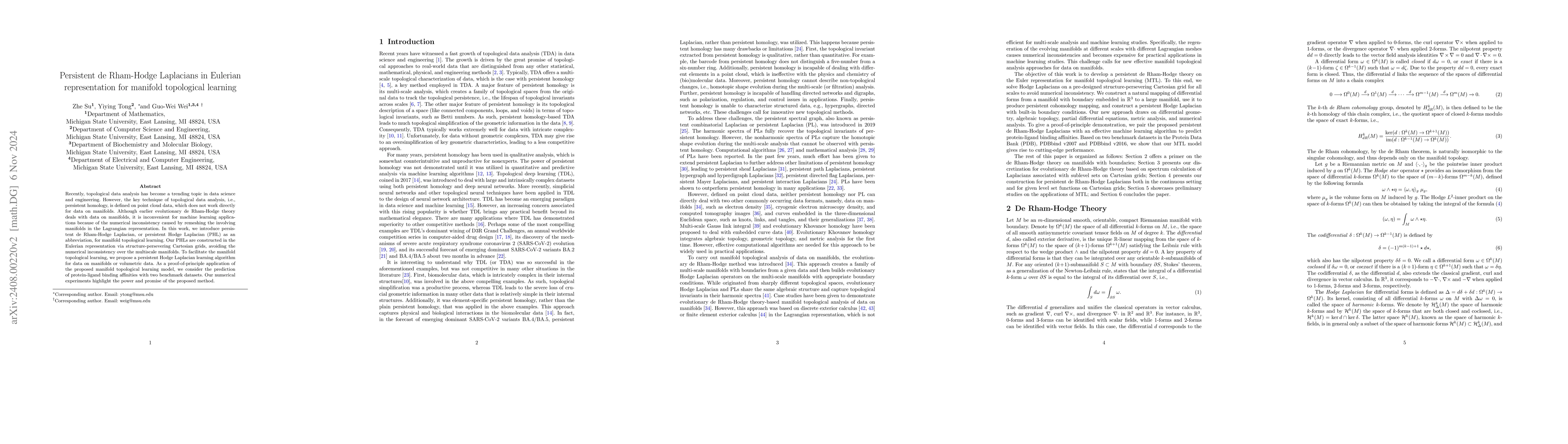 Thumbnail for Persistent de Rham-Hodge Laplacians in the Eulerian representation