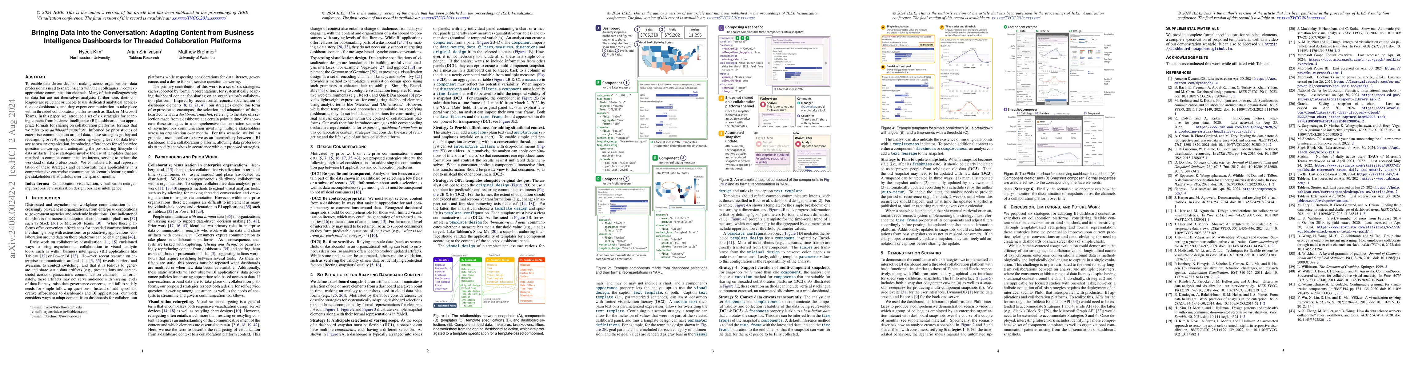 Thumbnail for Bringing Data into the Conversation: Adapting Content from Business
  Intelligence Dashboards for Threaded Collaboration Platforms