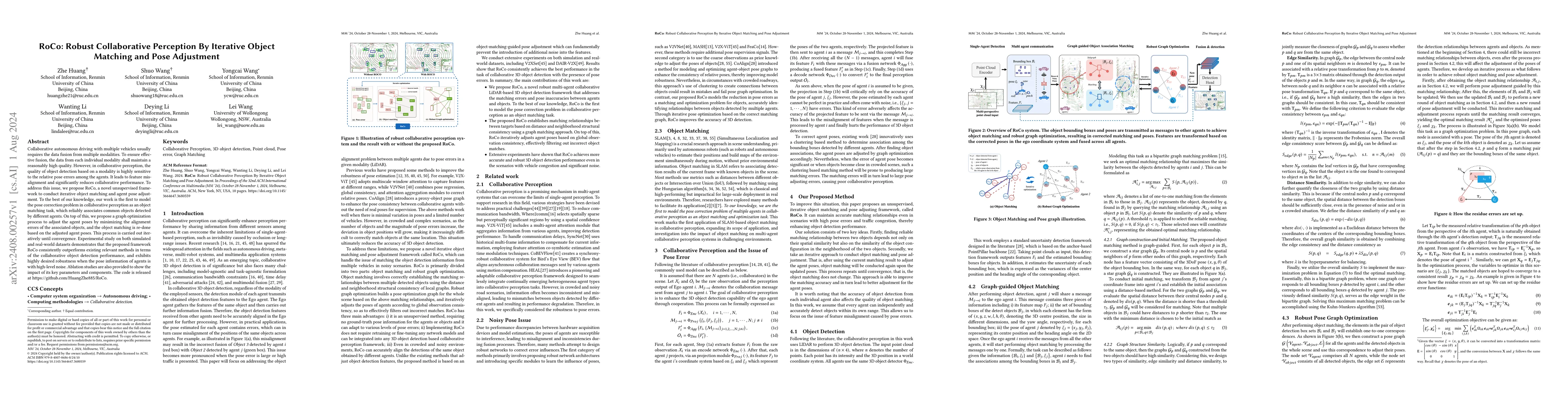 Thumbnail for RoCo:Robust Collaborative Perception By Iterative Object Matching and
  Pose Adjustment