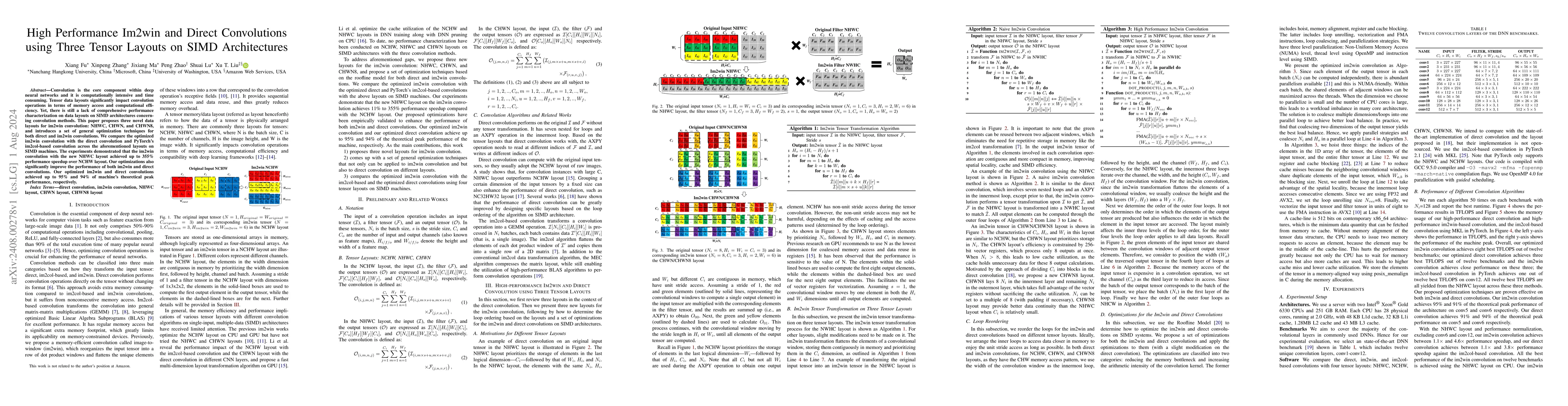 Thumbnail for High Performance Im2win and Direct Convolutions using Three Tensor
  Layouts on SIMD Architectures