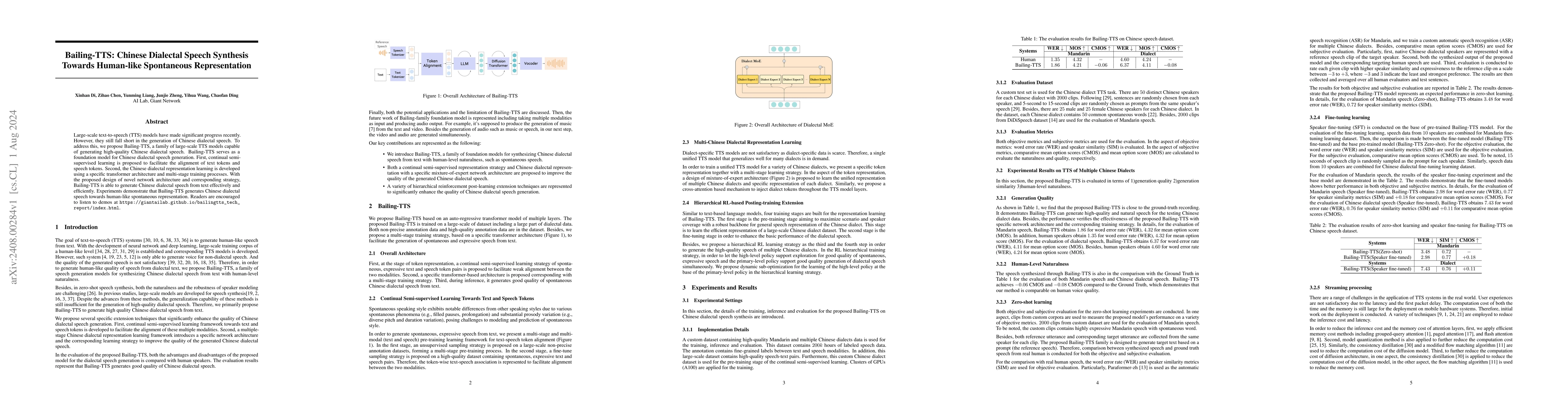 Thumbnail for Bailing-TTS: Chinese Dialectal Speech Synthesis Towards Human-like
  Spontaneous Representation