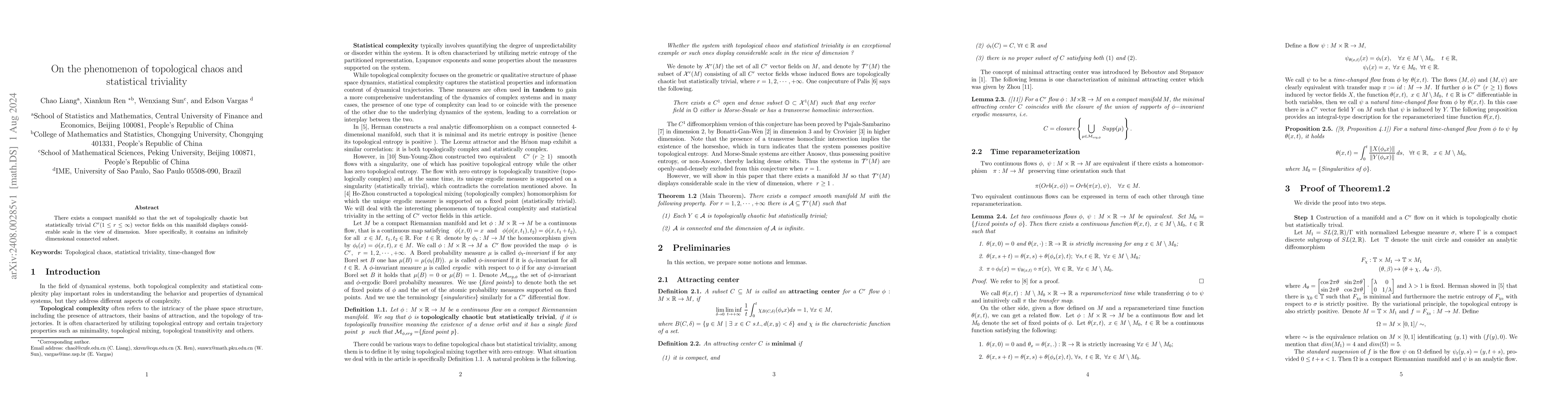 Thumbnail for On the phenomenon of topological chaos and statistical triviality