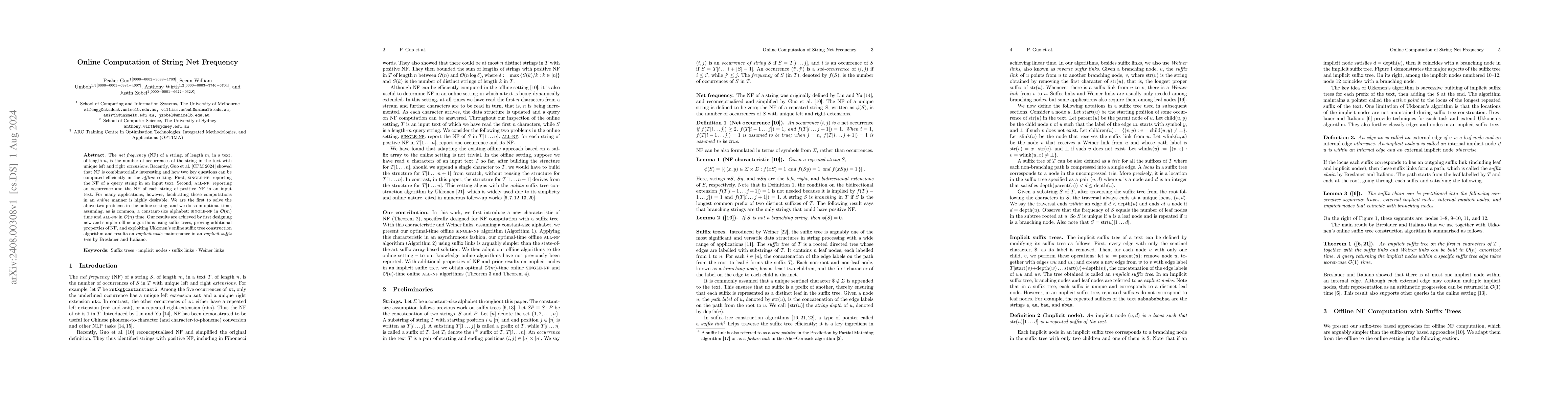 Thumbnail for Online Computation of String Net Frequency