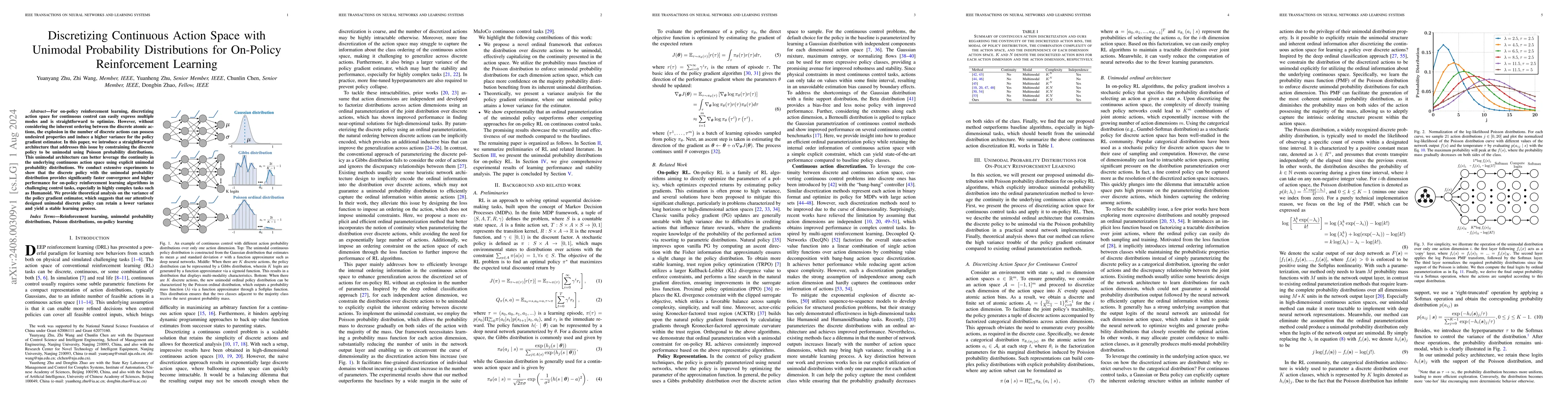 Thumbnail for Discretizing Continuous Action Space with Unimodal Probability
  Distributions for On-Policy Reinforcement Learning