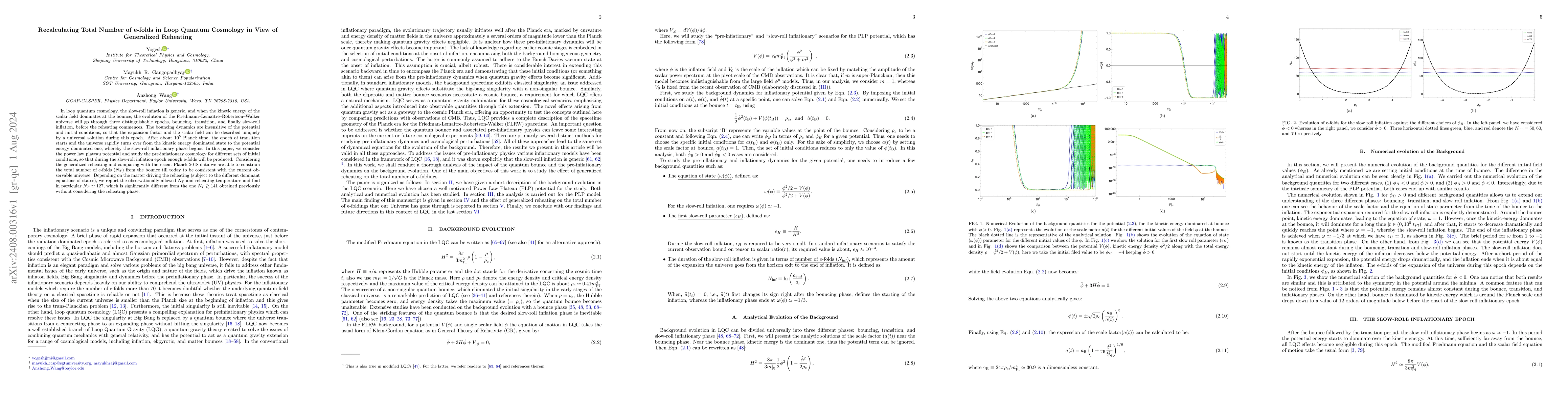 Thumbnail for Recalculating Total Number of e-folds in Loop Quantum Cosmology in View
  of Generalized Reheating