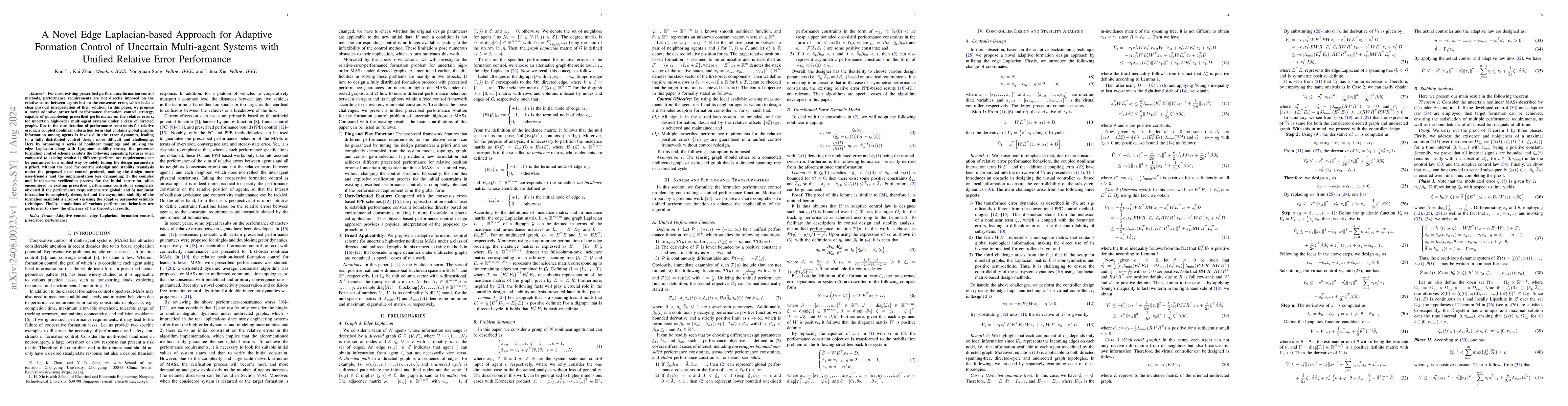 Thumbnail for A Novel Edge Laplacian-based Approach for Adaptive Formation Control of
  Uncertain Multi-agent Systems with Unified Relative Error Performance