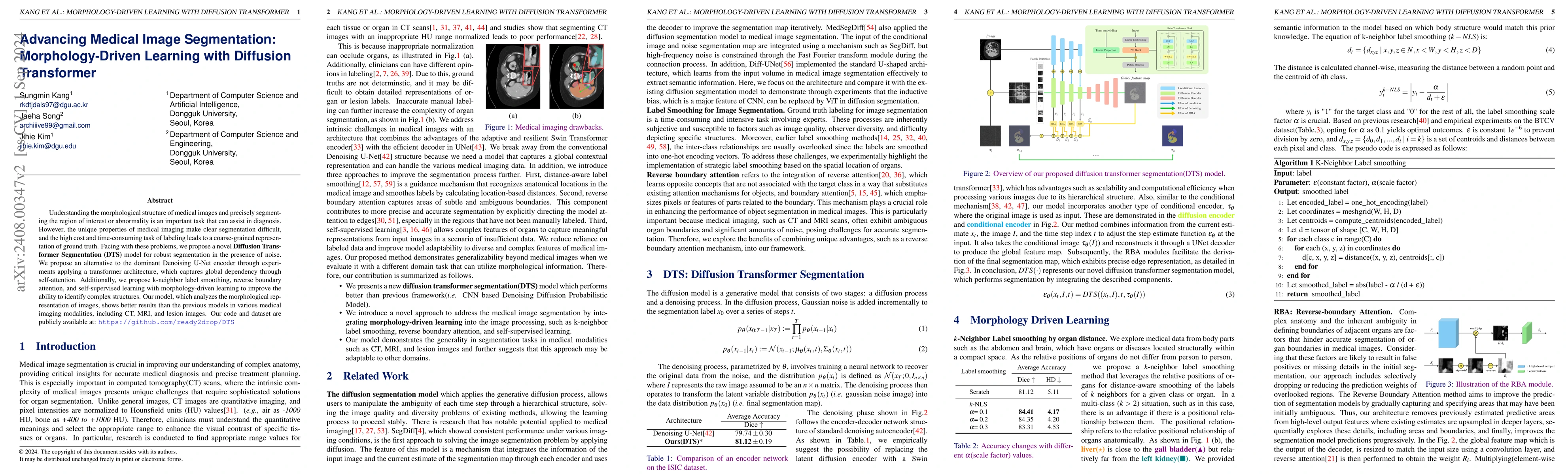 Thumbnail for Advancing Medical Image Segmentation: Morphology-Driven Learning with
  Diffusion Transformer