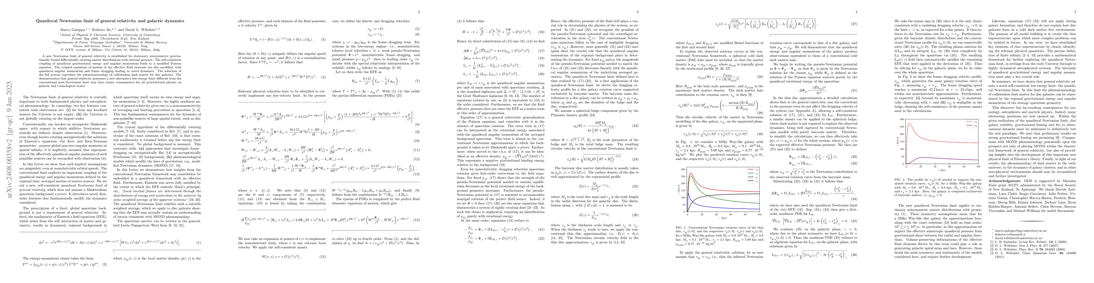 Thumbnail for Quasilocal Newtonian limit of general relativity and galactic dynamics