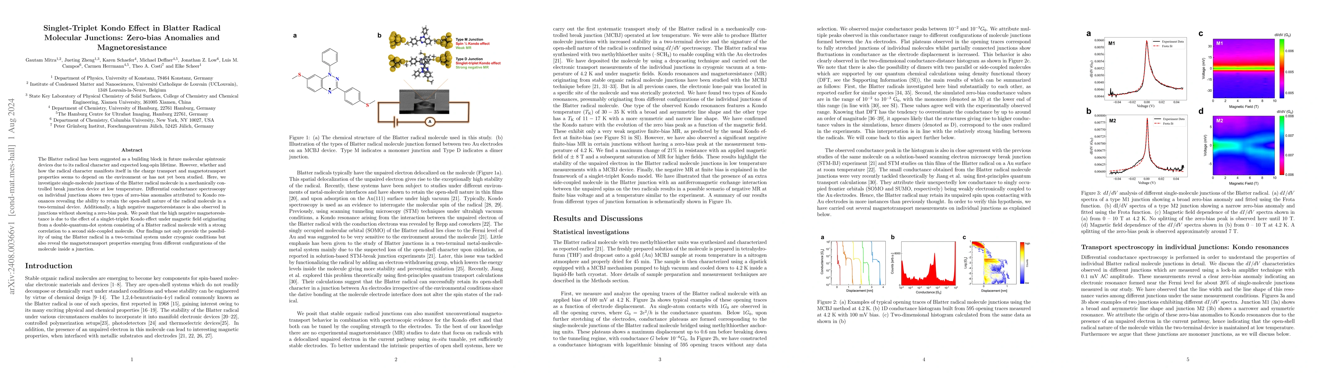 Thumbnail for Singlet-Triplet Kondo Effect in Blatter Radical Molecular Junctions:
  Zero-bias Anomalies and Magnetoresistance