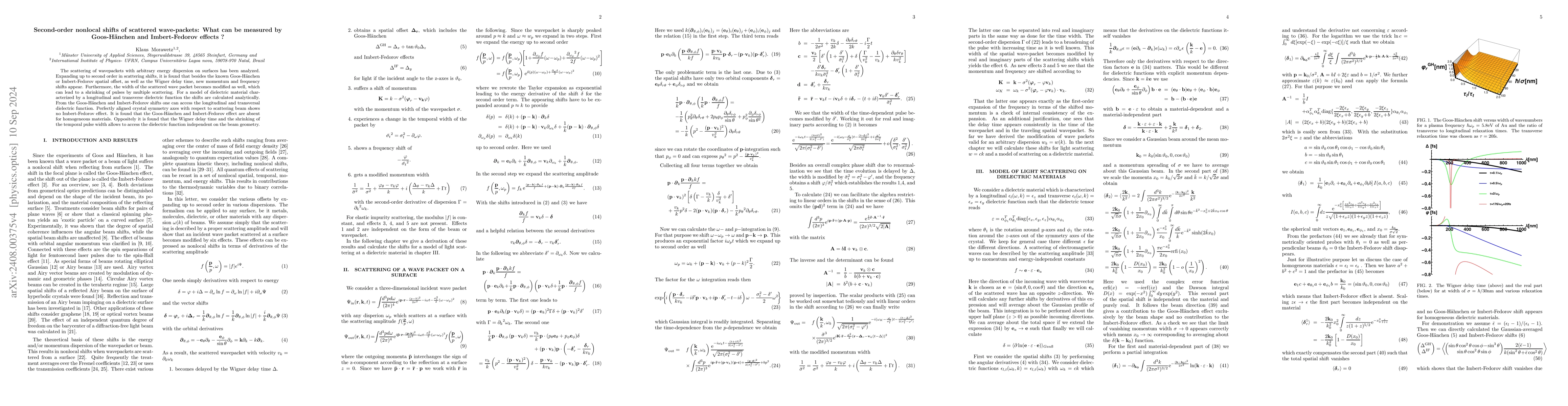 Thumbnail for Second-order nonlocal shifts of scattered wave-packets: What can be
  measured by Goos-Hänchen and Imbert-Fedorov effects ?
