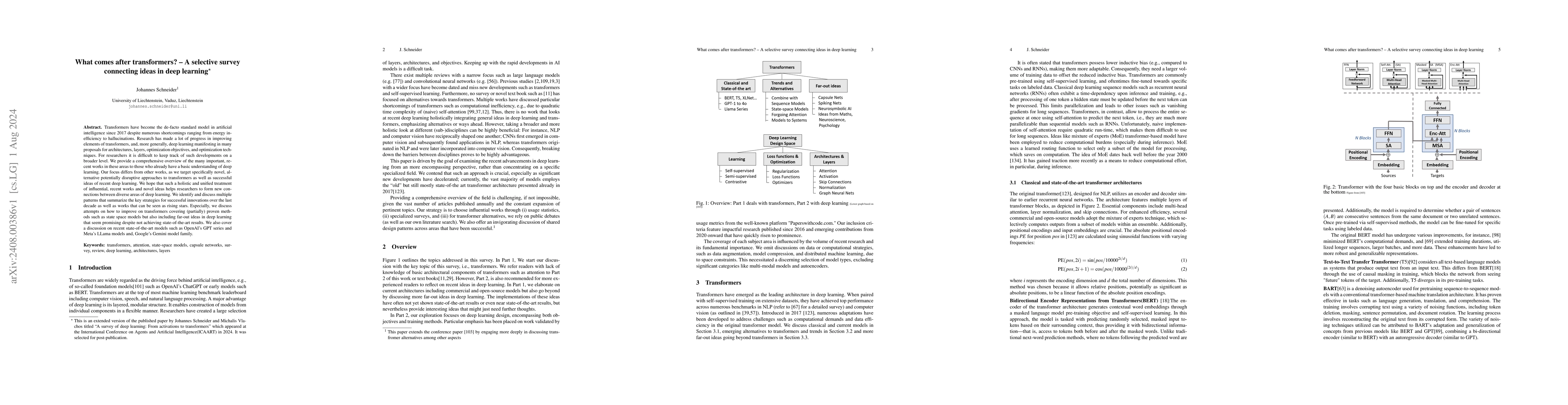 Thumbnail for What comes after transformers? -- A selective survey connecting ideas in
  deep learning