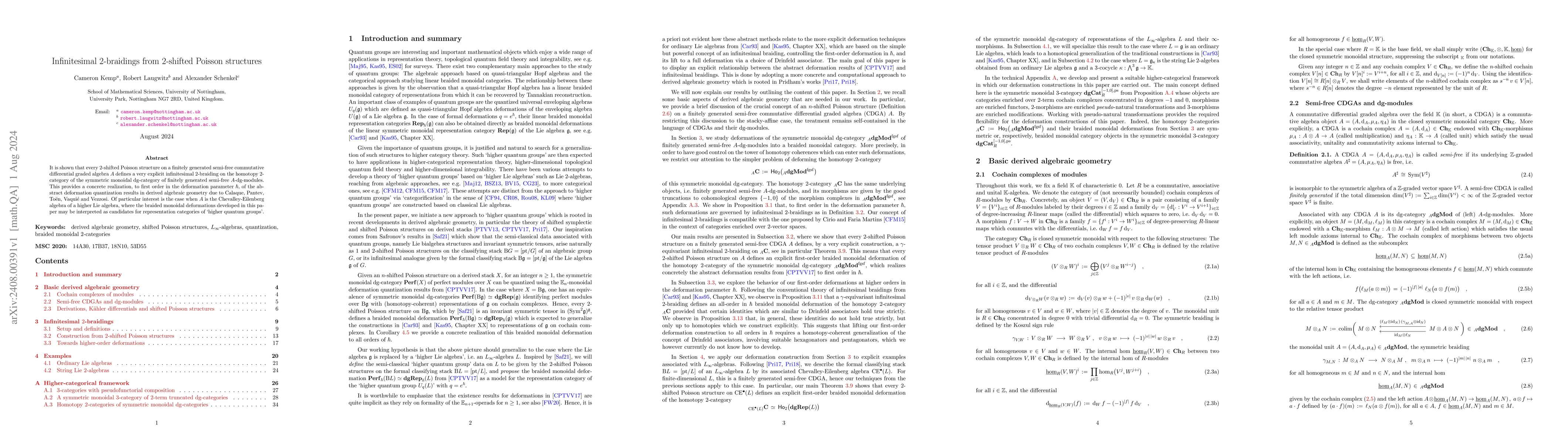 Thumbnail for Infinitesimal 2-braidings from 2-shifted Poisson structures