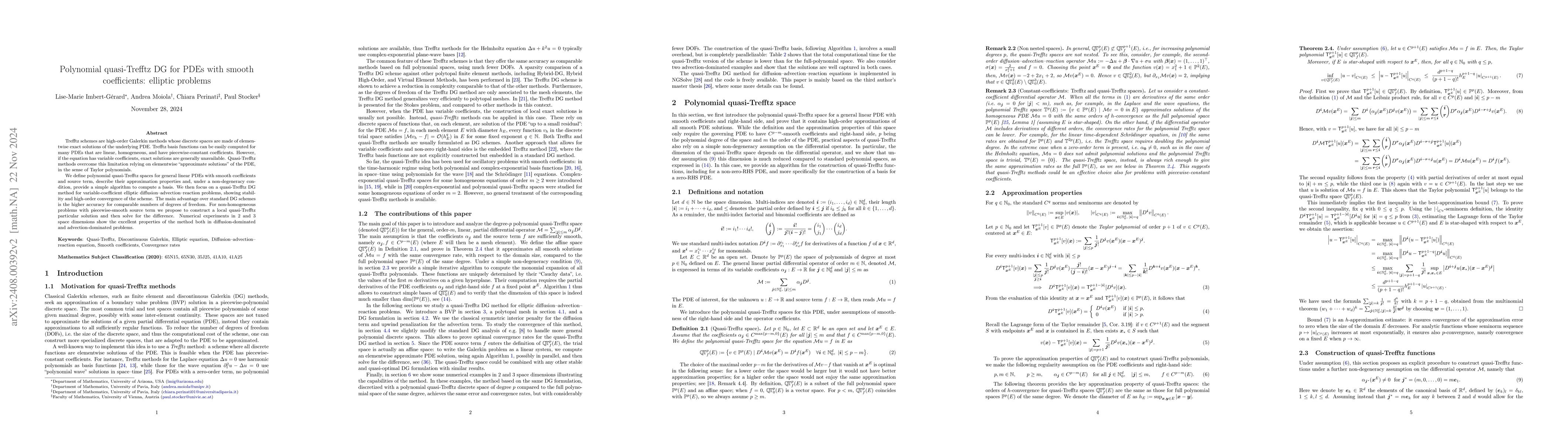 Thumbnail for Polynomial quasi-Trefftz DG for PDEs with smooth coefficients: elliptic
  problems