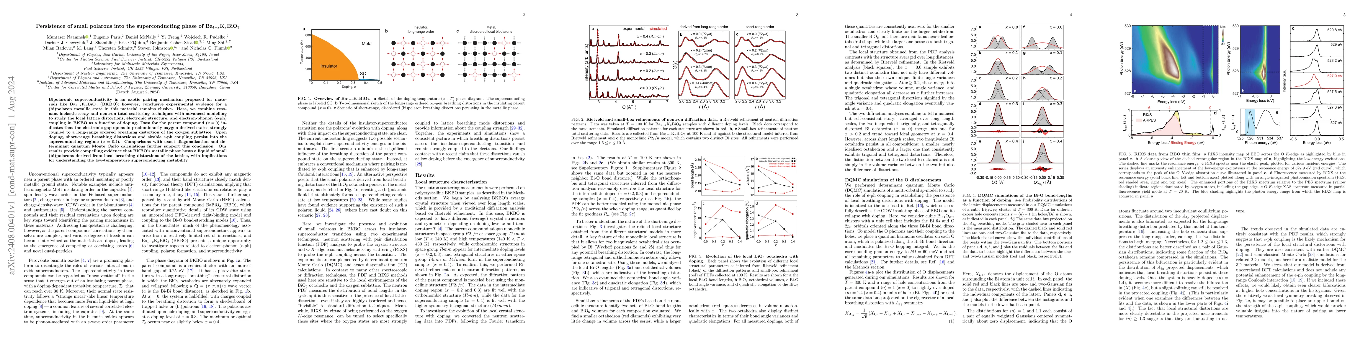 Thumbnail for Persistence of small polarons into the superconducting phase of
  Ba$_{1-x}$K$_x$BiO$_3$